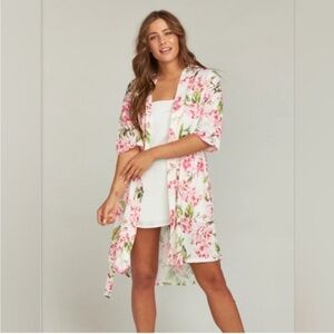 Show Me Your MuMu Kimono Robe Floral Pink
